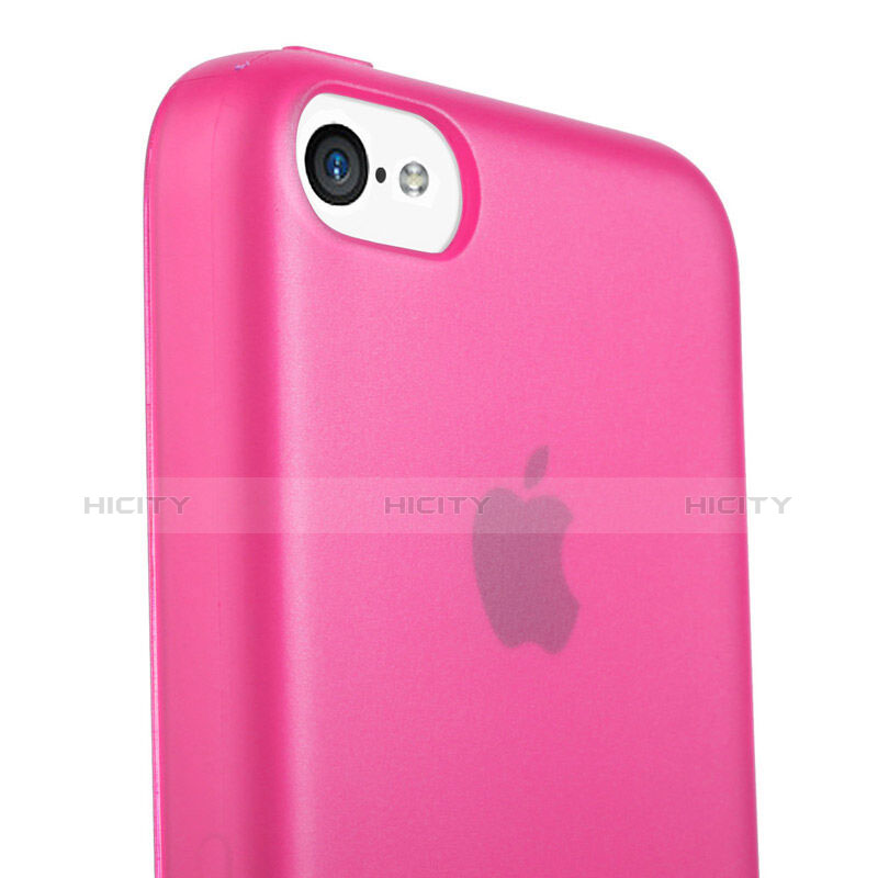 Custodia Silicone Morbida Opaca per Apple iPhone 5C Rosa Caldo