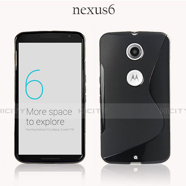 Custodia Silicone Morbida S-Line per Google Nexus 6 Nero