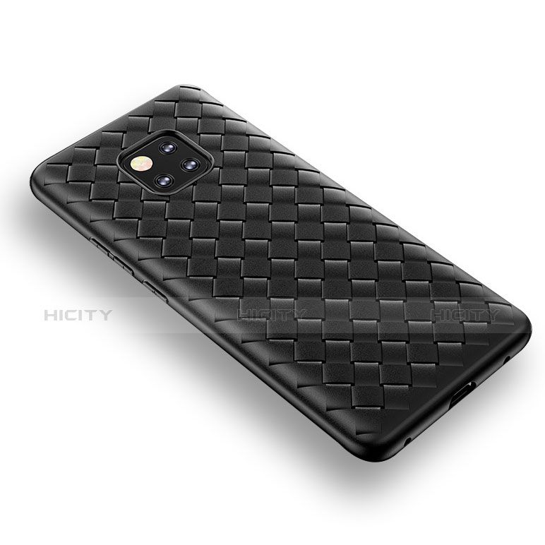 Custodia Silicone Morbida Spigato B02 per Huawei Mate 20 Pro Nero