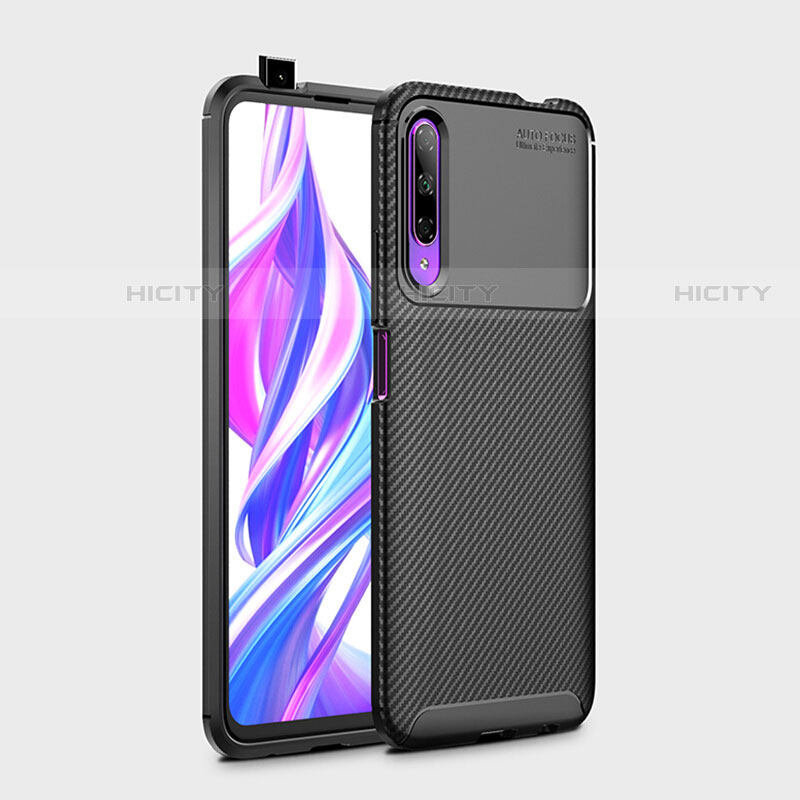 Custodia Silicone Morbida Spigato B02 per Huawei Y9s Nero