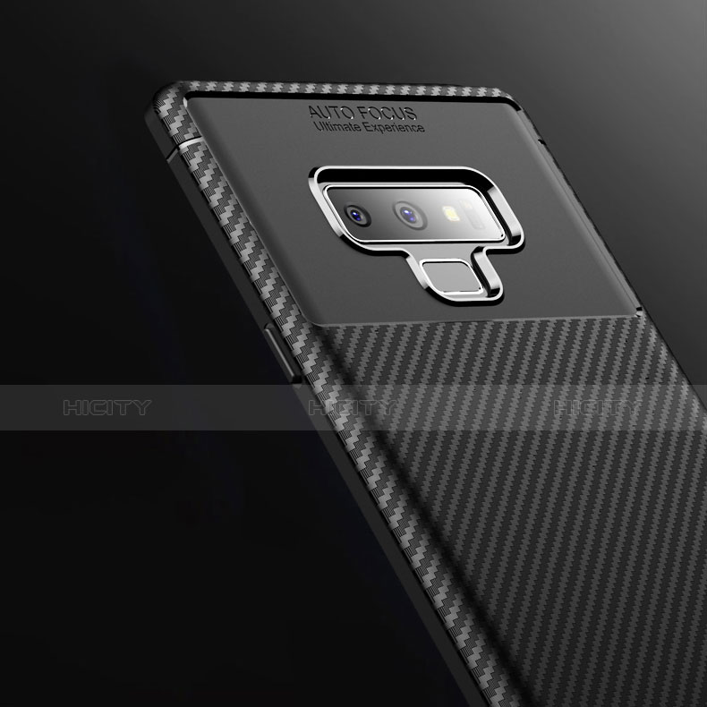 Custodia Silicone Morbida Spigato B02 per Samsung Galaxy Note 9 Nero