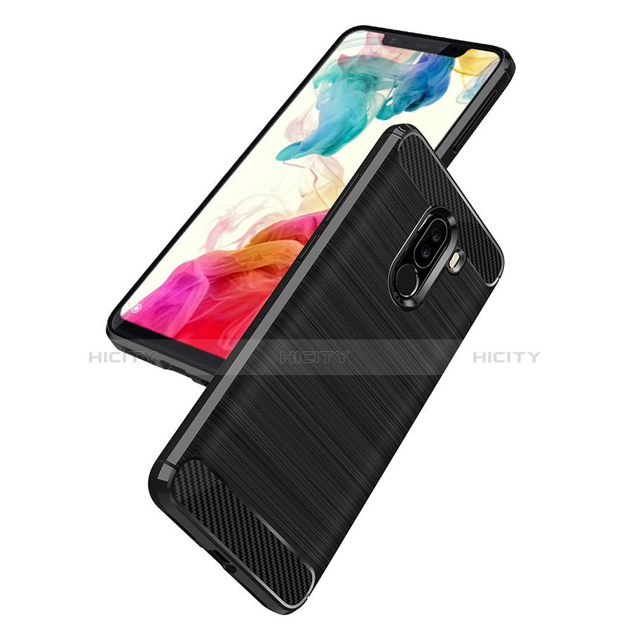 Custodia Silicone Morbida Spigato B02 per Xiaomi Pocophone F1 Nero