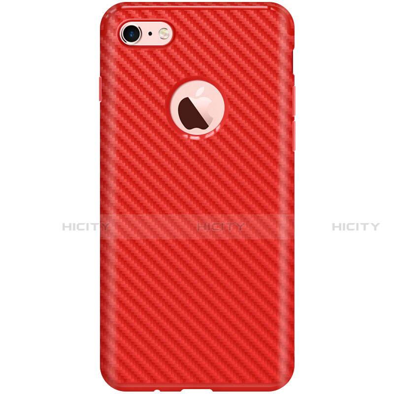Custodia Silicone Morbida Spigato per Apple iPhone SE (2020) Rosso