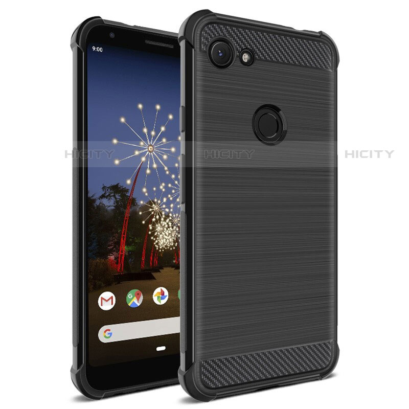 Custodia Silicone Morbida Spigato per Google Pixel 3 Nero