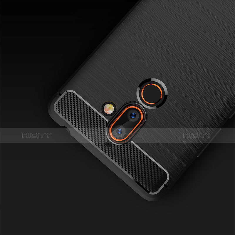 Custodia Silicone Morbida Spigato per Nokia 7 Plus Nero