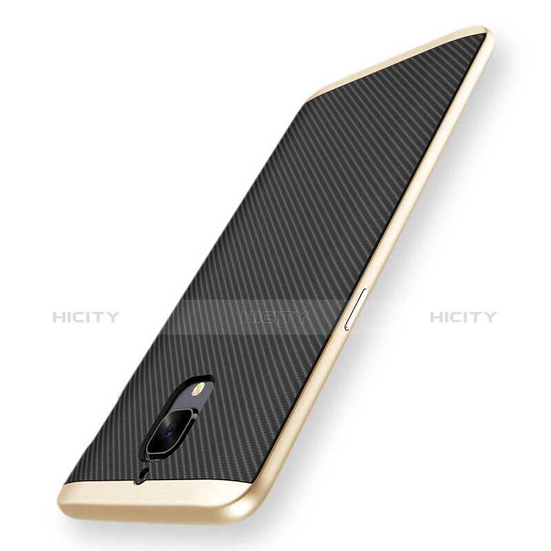 Custodia Silicone Morbida Spigato per OnePlus 3 Oro