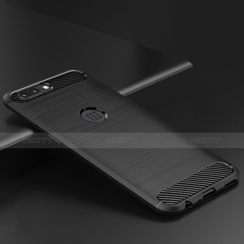 Custodia Silicone Morbida Spigato per OnePlus 5 Nero