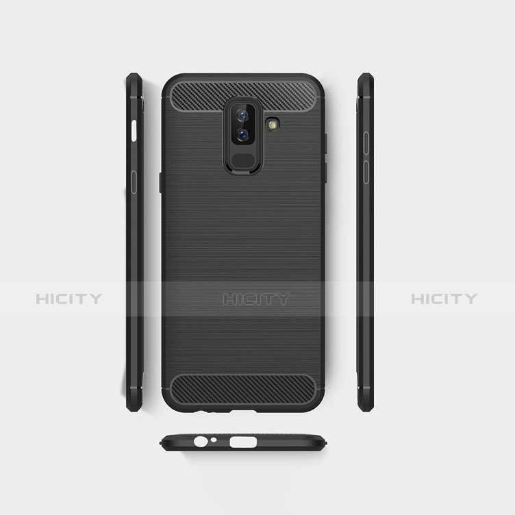 Custodia Silicone Morbida Spigato per Samsung Galaxy A6 Plus (2018) Nero