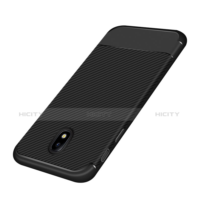 Custodia Silicone Morbida Spigato per Samsung Galaxy J7 (2017) SM-J730F Nero