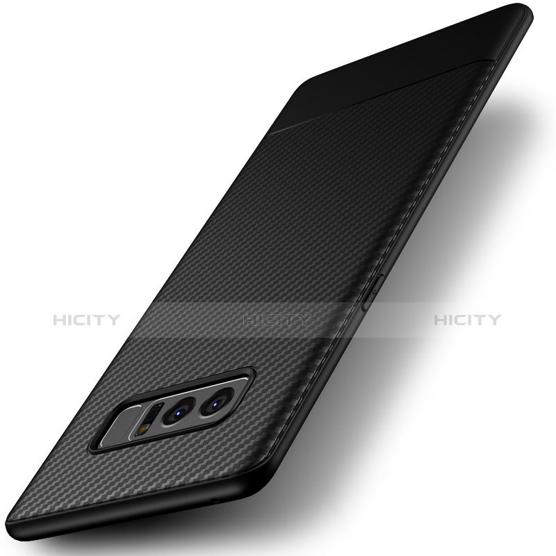 Custodia Silicone Morbida Spigato per Samsung Galaxy Note 8 Nero