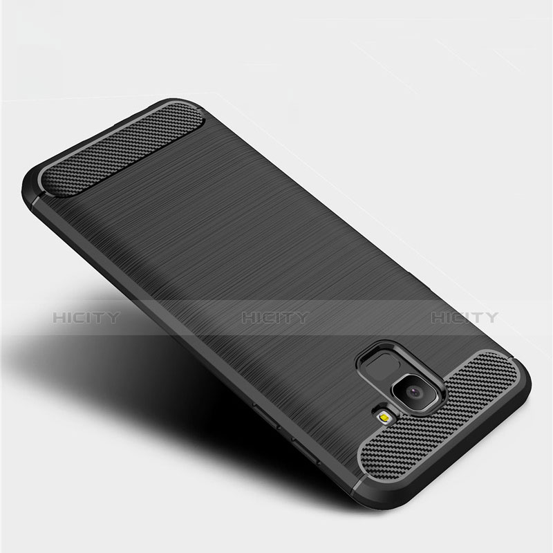 Custodia Silicone Morbida Spigato per Samsung Galaxy On6 (2018) J600F J600G Nero