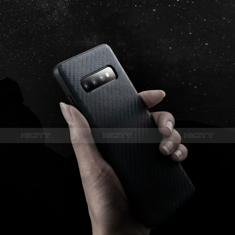 Custodia Silicone Morbida Spigato per Samsung Galaxy S10 Nero