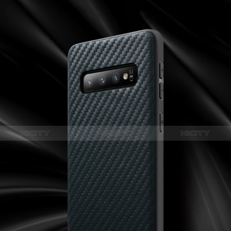 Custodia Silicone Morbida Spigato per Samsung Galaxy S10 Plus Nero