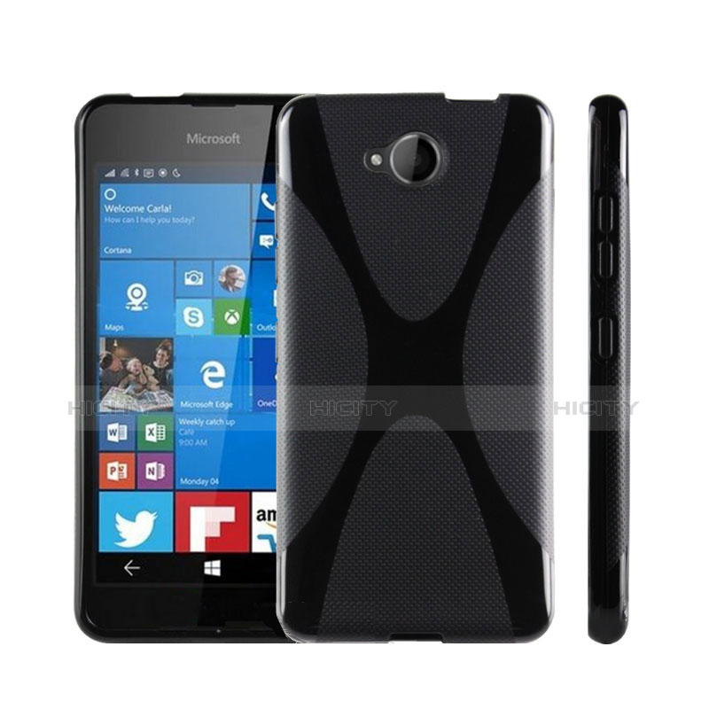 Custodia Silicone Morbida X-Line per Microsoft Lumia 650 Nero