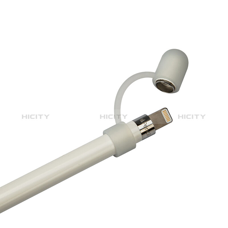 Custodia Silicone Protettivo Cappuccio Cavo Holder Anti-perso P01 per Apple Pencil Bianco