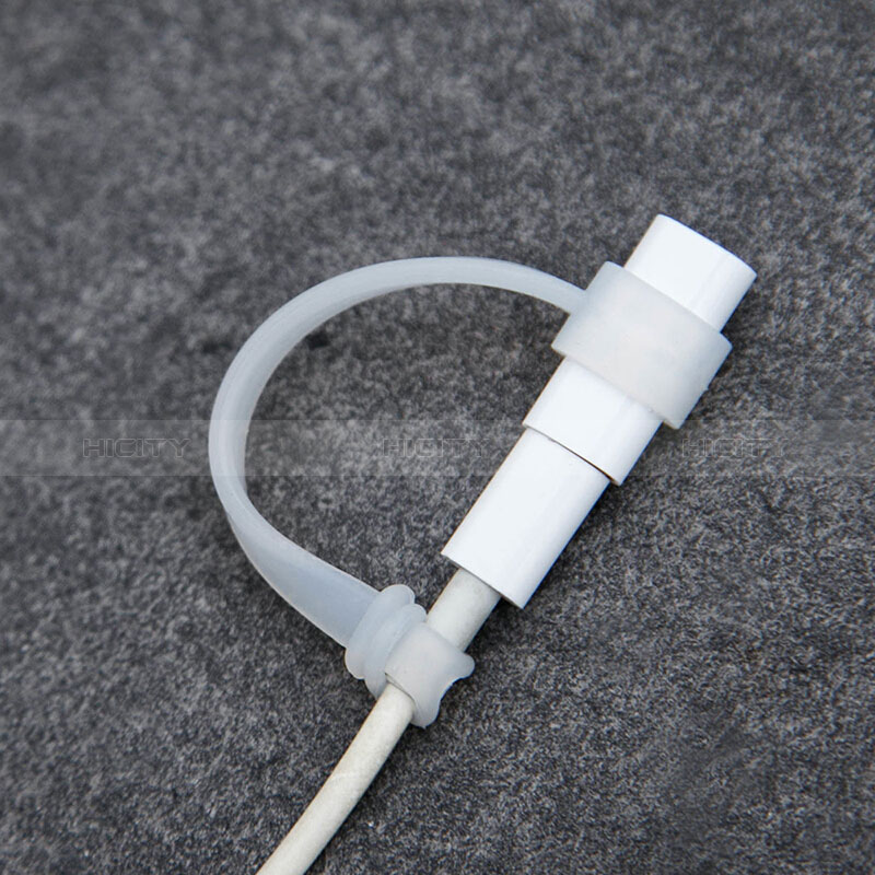 Custodia Silicone Protettivo Cappuccio Cavo Holder Anti-perso P02 per Apple Pencil Bianco