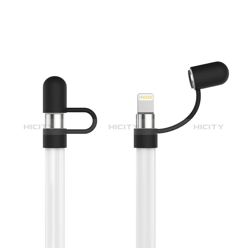 Custodia Silicone Protettivo Cappuccio Cavo Holder Anti-perso per Apple Pencil Nero