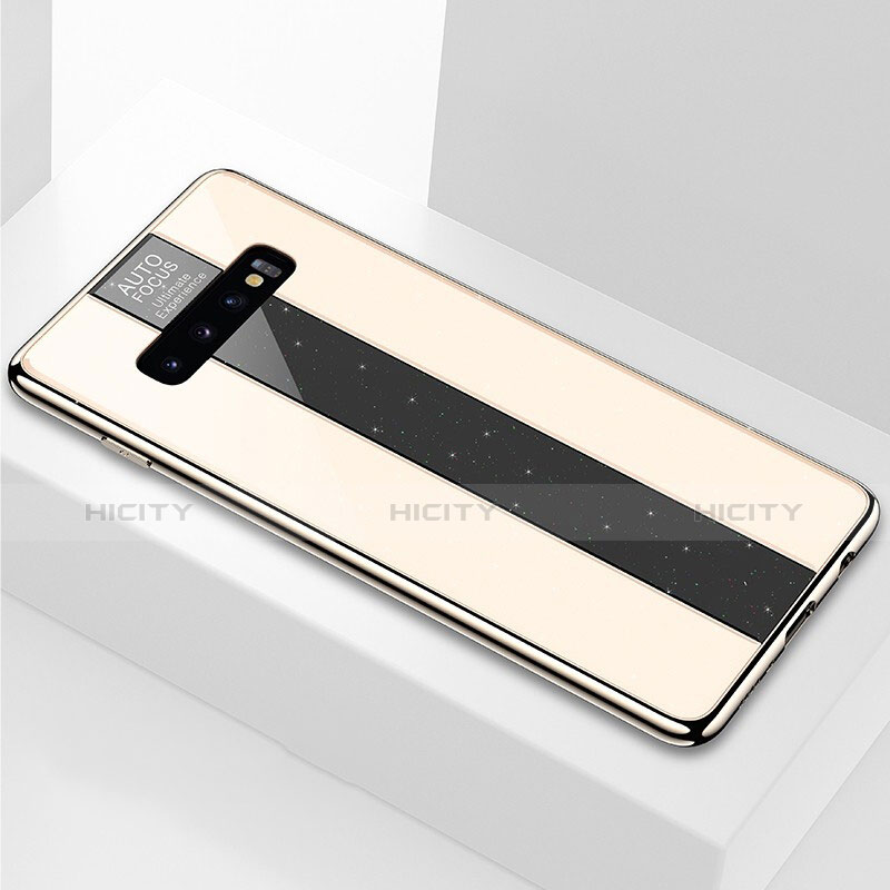 Custodia Silicone Specchio Laterale Cover A01 per Samsung Galaxy S10 Plus Oro