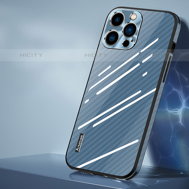 Custodia Silicone Specchio Laterale Cover AT1 per Apple iPhone 15 Pro Blu