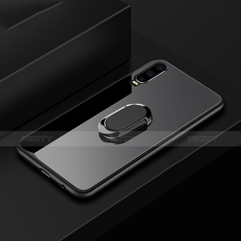 Custodia Silicone Specchio Laterale Cover con Anello Supporto per Huawei P30