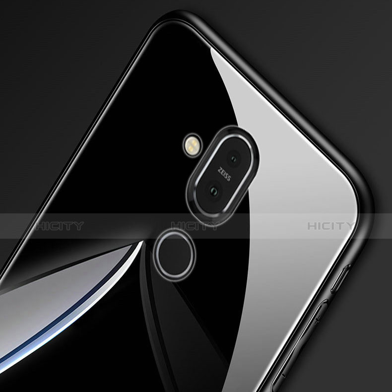 Custodia Silicone Specchio Laterale Cover con Anello Supporto per Nokia X7