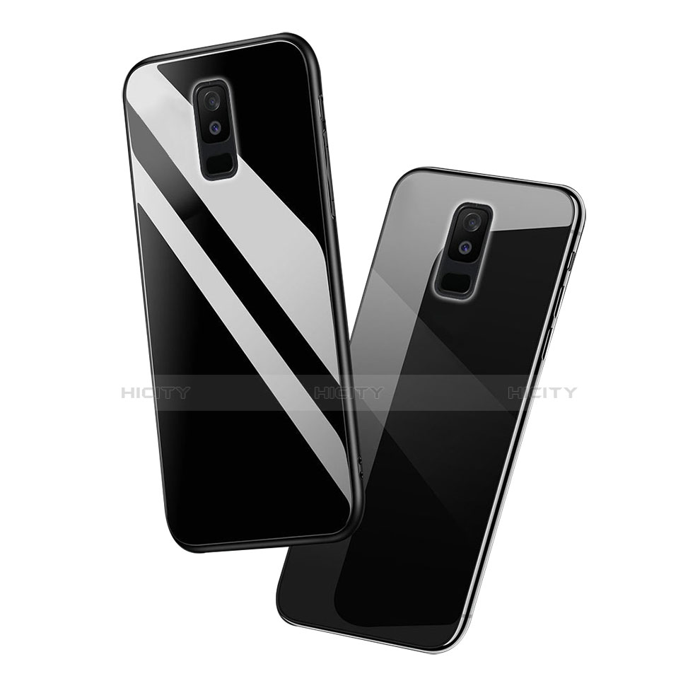 Custodia Silicone Specchio Laterale Cover con Anello Supporto per Samsung Galaxy A6 Plus (2018)