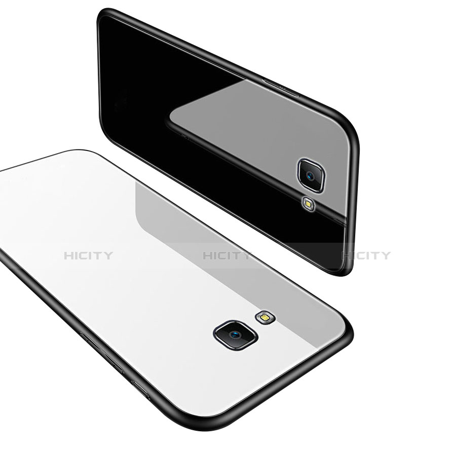 Custodia Silicone Specchio Laterale Cover con Anello Supporto per Samsung Galaxy J7 Prime
