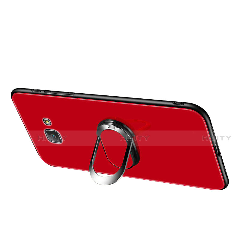 Custodia Silicone Specchio Laterale Cover con Anello Supporto per Samsung Galaxy J7 Prime