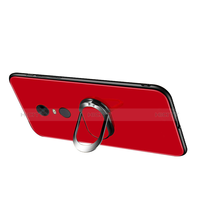 Custodia Silicone Specchio Laterale Cover con Anello Supporto per Xiaomi Redmi 5 Plus