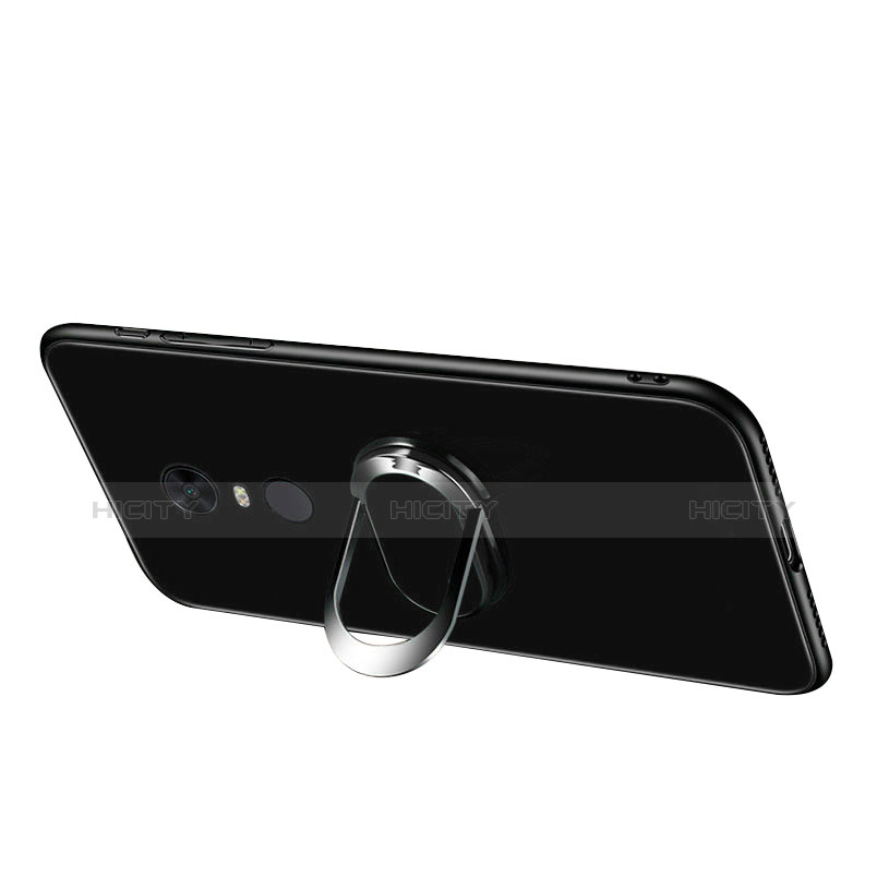 Custodia Silicone Specchio Laterale Cover con Anello Supporto per Xiaomi Redmi Note 5 Indian Version