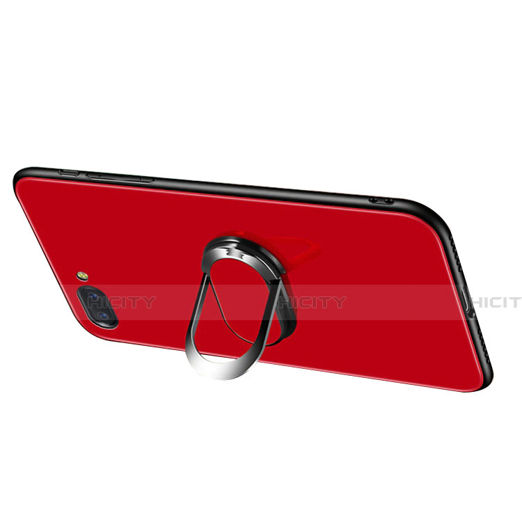 Custodia Silicone Specchio Laterale Cover con Magnetico Anello Supporto A01 per Oppo A12e