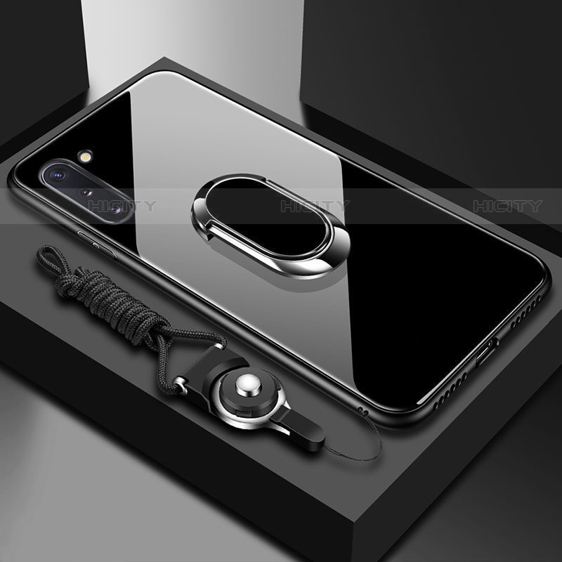 Custodia Silicone Specchio Laterale Cover con Magnetico Anello Supporto A01 per Samsung Galaxy Note 10 5G