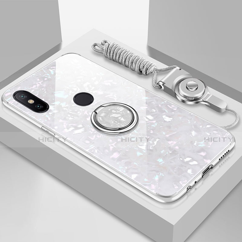 Custodia Silicone Specchio Laterale Cover con Magnetico Anello Supporto A01 per Xiaomi Mi 6X