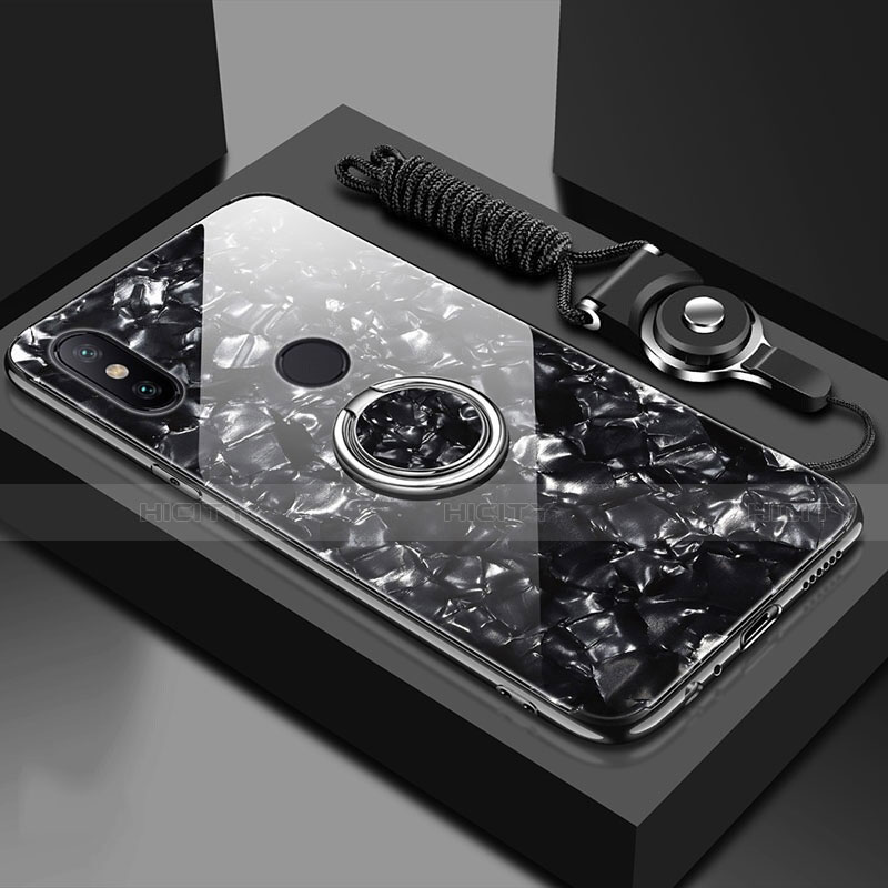 Custodia Silicone Specchio Laterale Cover con Magnetico Anello Supporto A01 per Xiaomi Mi A2