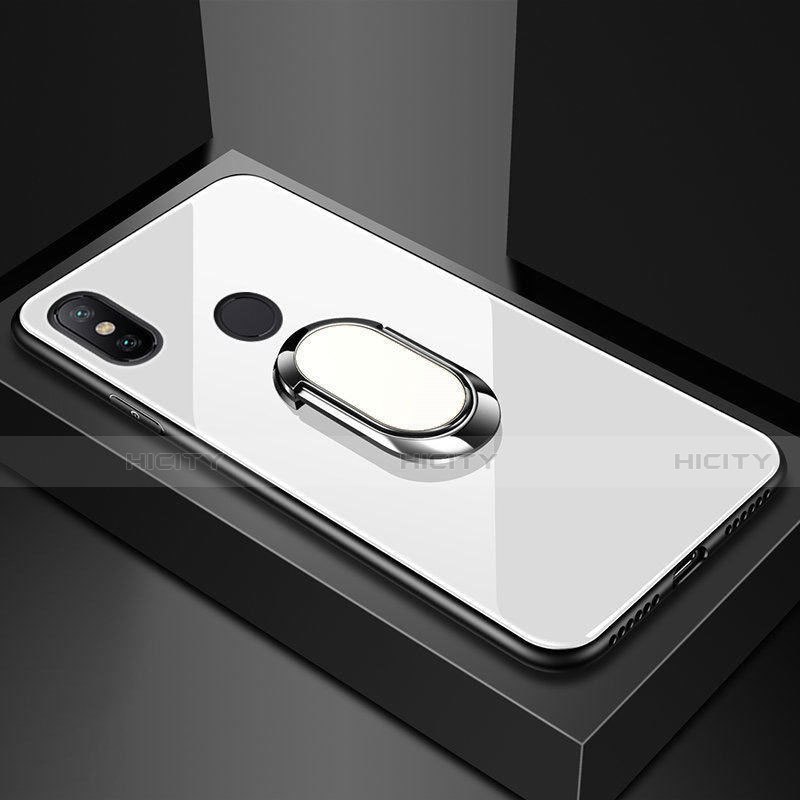 Custodia Silicone Specchio Laterale Cover con Magnetico Anello Supporto A01 per Xiaomi Mi A2 Lite