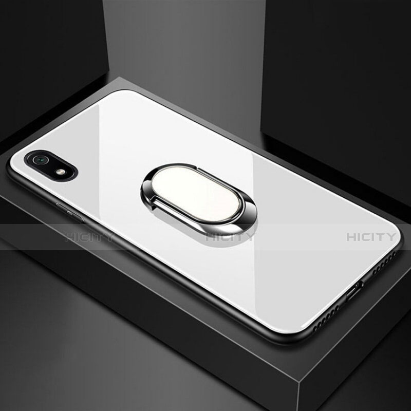 Custodia Silicone Specchio Laterale Cover con Magnetico Anello Supporto A01 per Xiaomi Redmi 7A