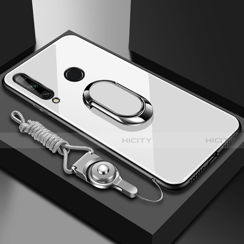 Custodia Silicone Specchio Laterale Cover con Magnetico Anello Supporto per Huawei Enjoy 10 Plus