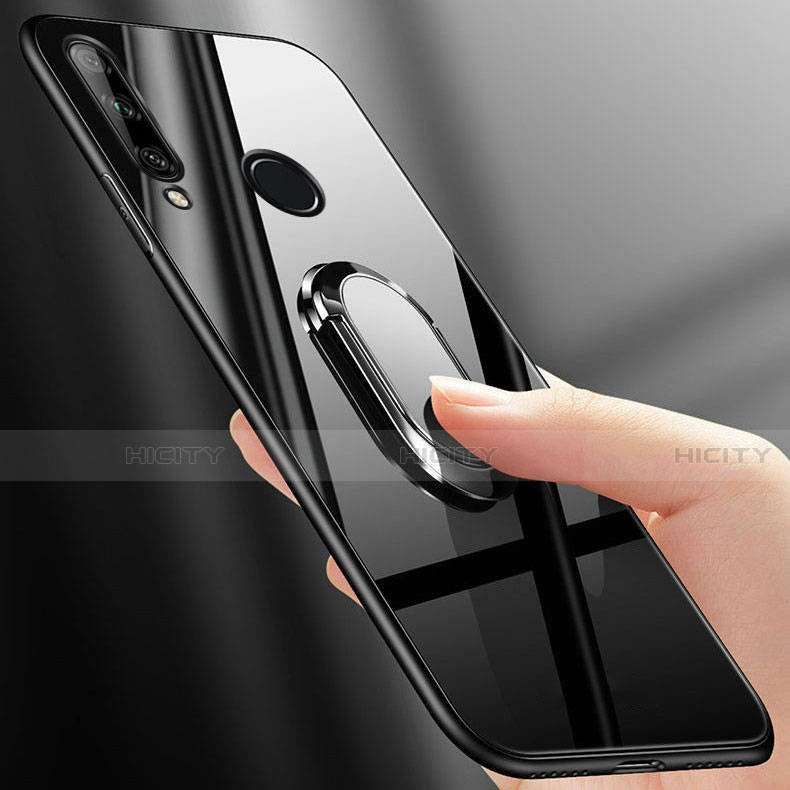 Custodia Silicone Specchio Laterale Cover con Magnetico Anello Supporto per Huawei Enjoy 10 Plus