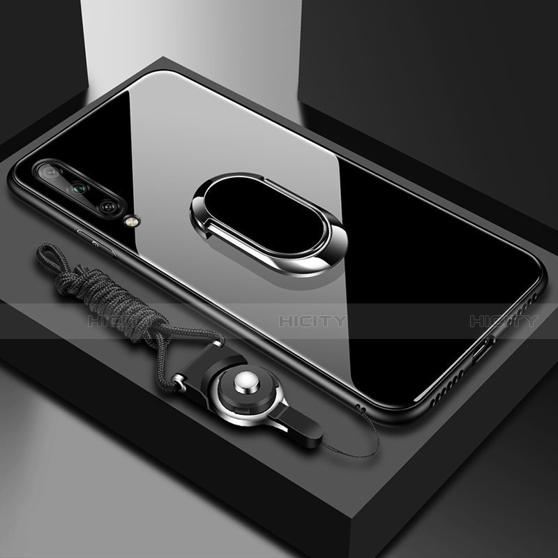 Custodia Silicone Specchio Laterale Cover con Magnetico Anello Supporto per Huawei Enjoy 10S