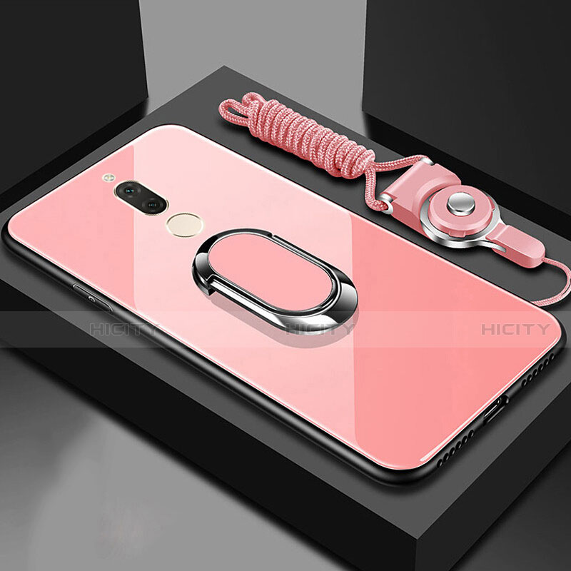 Custodia Silicone Specchio Laterale Cover con Magnetico Anello Supporto per Huawei G10 Oro Rosa