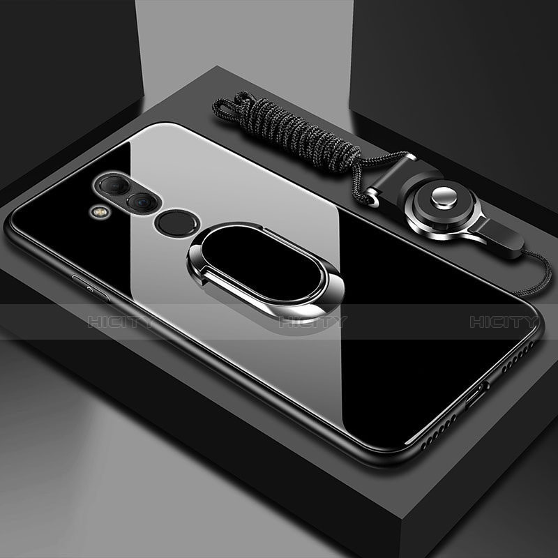 Custodia Silicone Specchio Laterale Cover con Magnetico Anello Supporto per Huawei Mate 20 Lite