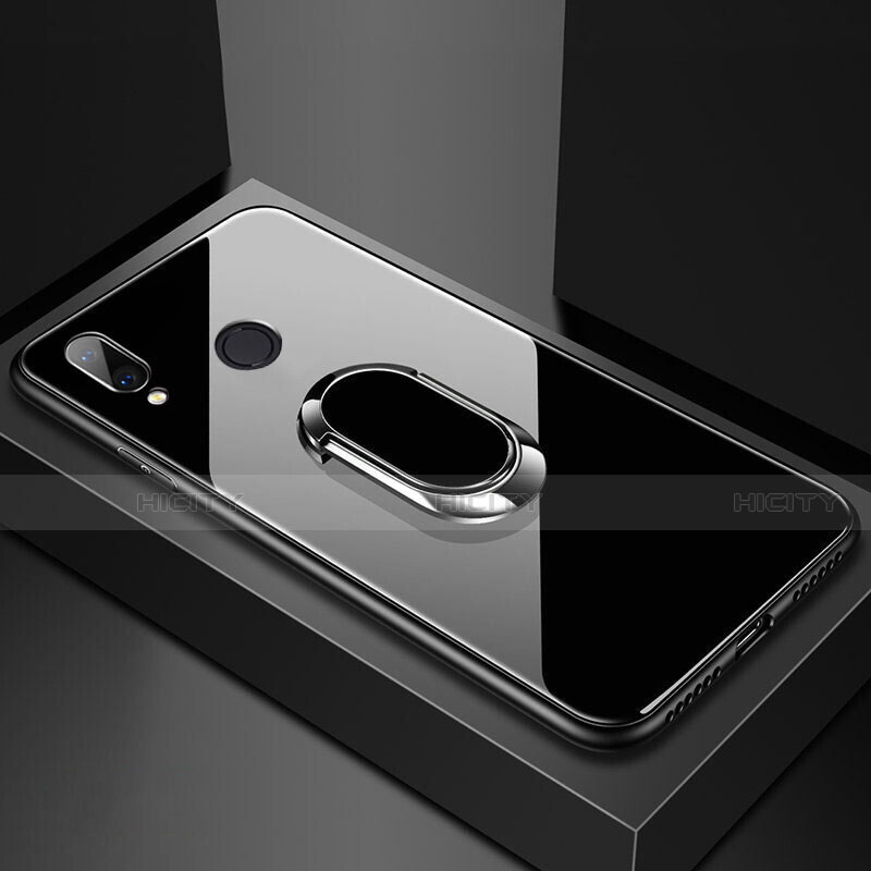 Custodia Silicone Specchio Laterale Cover con Magnetico Anello Supporto per Huawei Nova 3e