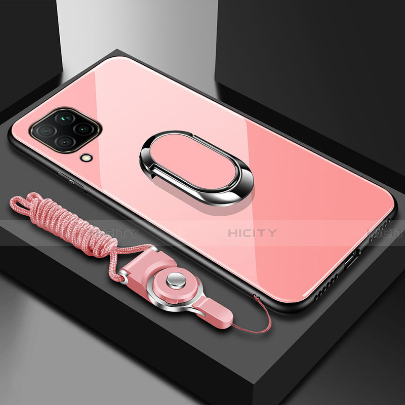 Custodia Silicone Specchio Laterale Cover con Magnetico Anello Supporto per Huawei Nova 7i