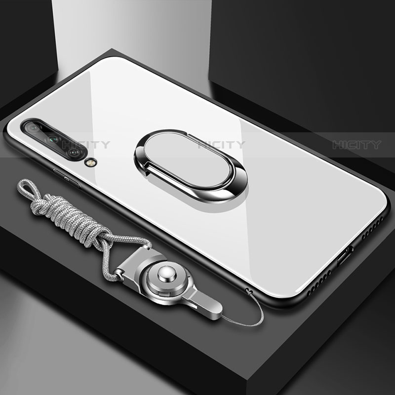 Custodia Silicone Specchio Laterale Cover con Magnetico Anello Supporto per Huawei P smart S