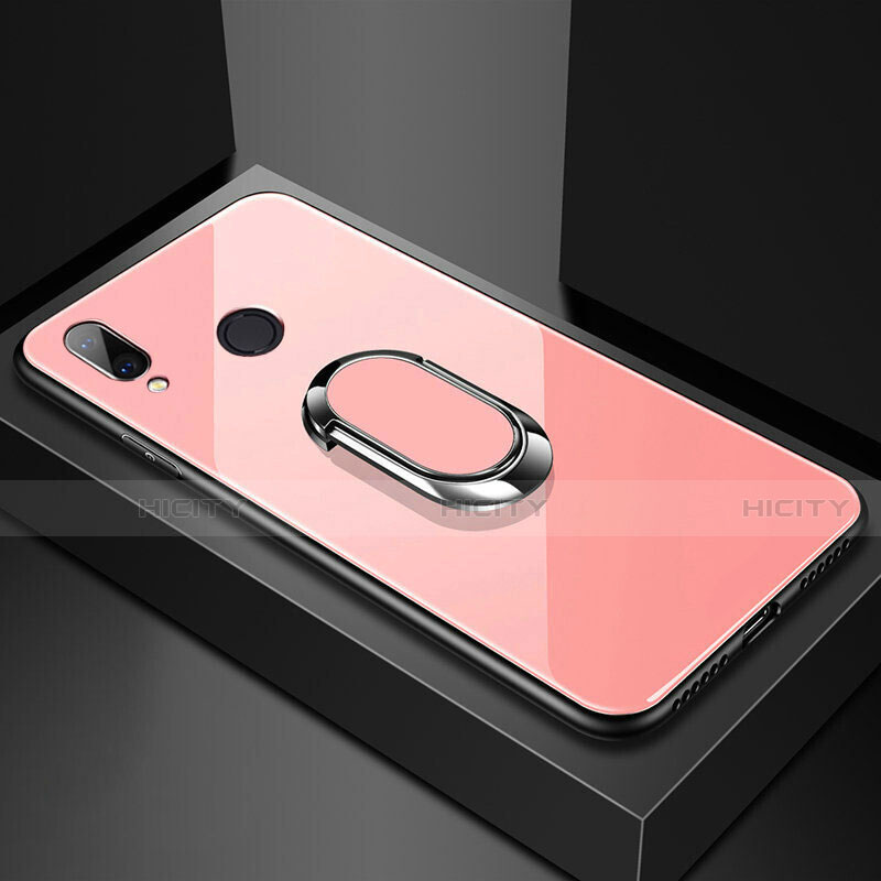 Custodia Silicone Specchio Laterale Cover con Magnetico Anello Supporto per Huawei P20 Lite Oro Rosa