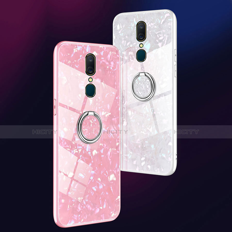 Custodia Silicone Specchio Laterale Cover con Magnetico Anello Supporto per Oppo A9X