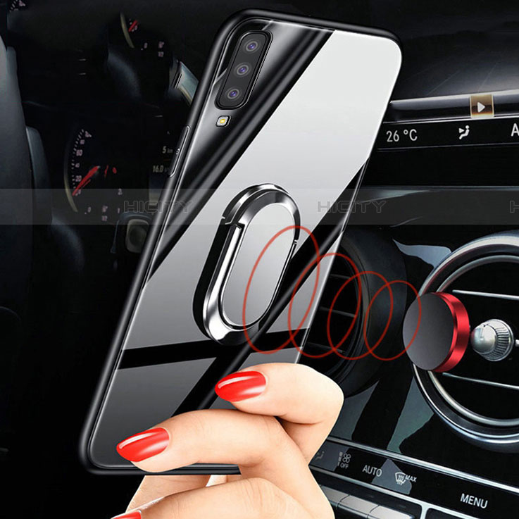 Custodia Silicone Specchio Laterale Cover con Magnetico Anello Supporto per Samsung Galaxy A70S