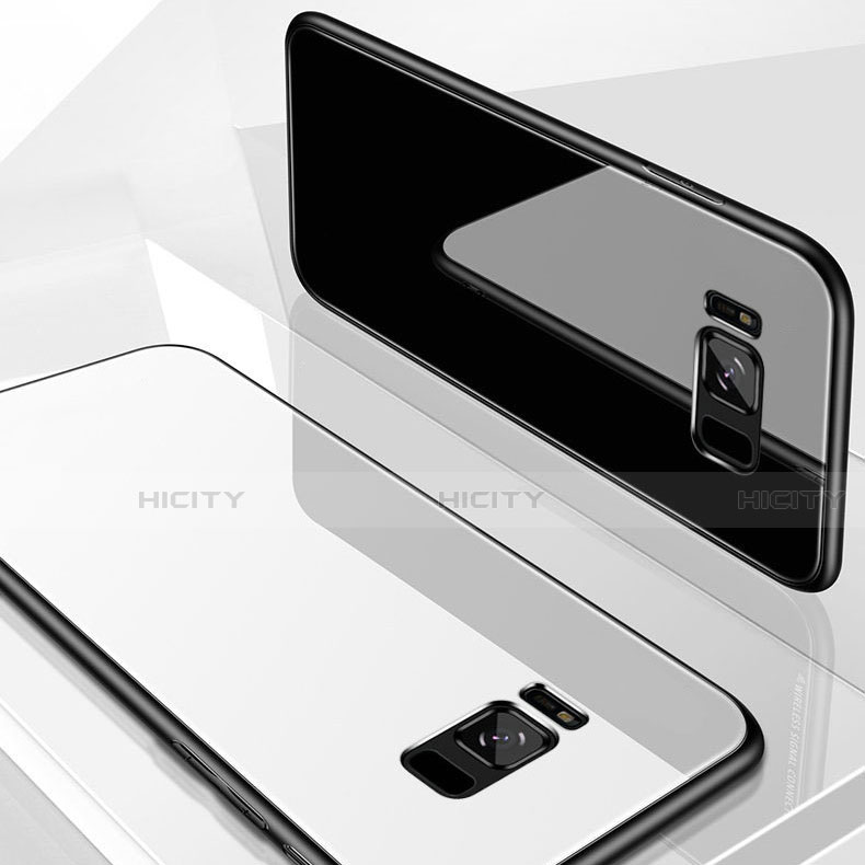 Custodia Silicone Specchio Laterale Cover con Magnetico Anello Supporto per Samsung Galaxy S8