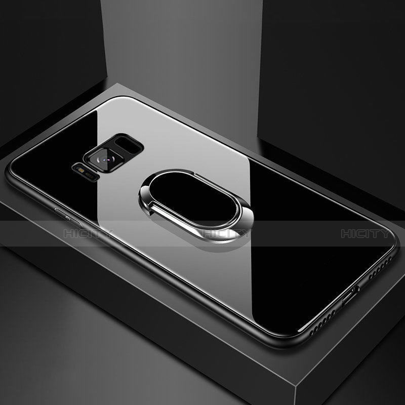 Custodia Silicone Specchio Laterale Cover con Magnetico Anello Supporto per Samsung Galaxy S8