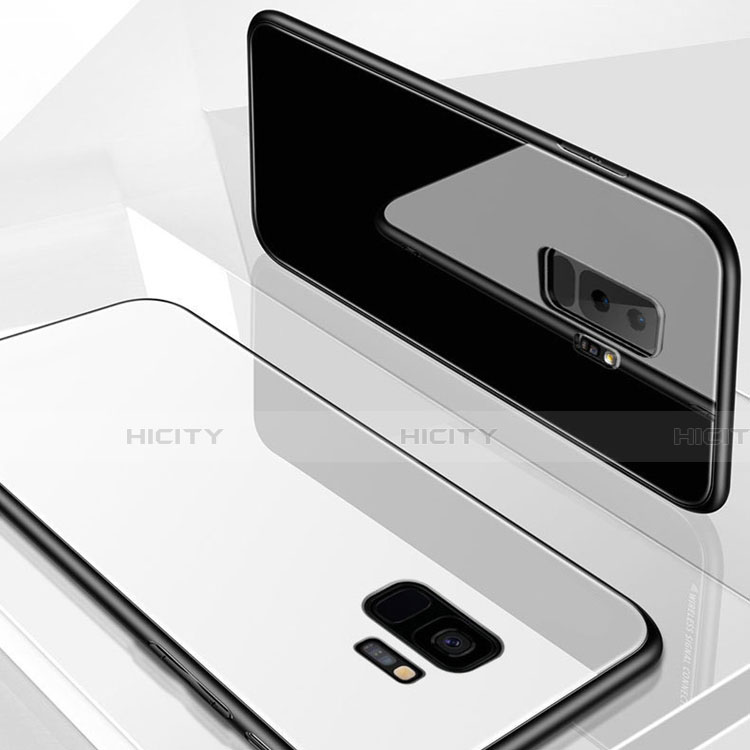 Custodia Silicone Specchio Laterale Cover con Magnetico Anello Supporto per Samsung Galaxy S9 Plus